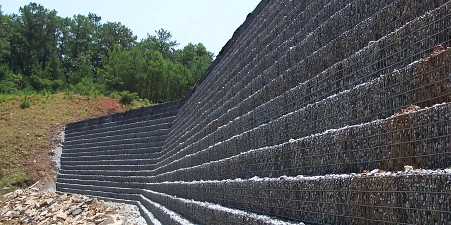 Illustrative image of MSE (Mechanically Stabilized Earth) wall design in Modesto